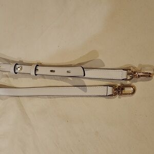 Michael Kors white leather buckle for crassbady bag strap with gold engraved log
